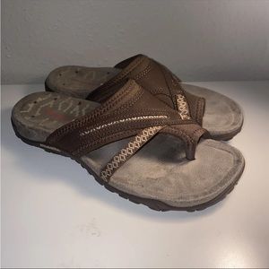 Merrell Womens Terran Post Sandal Slip On Slide Size 5 Dark Earth Brown J21804